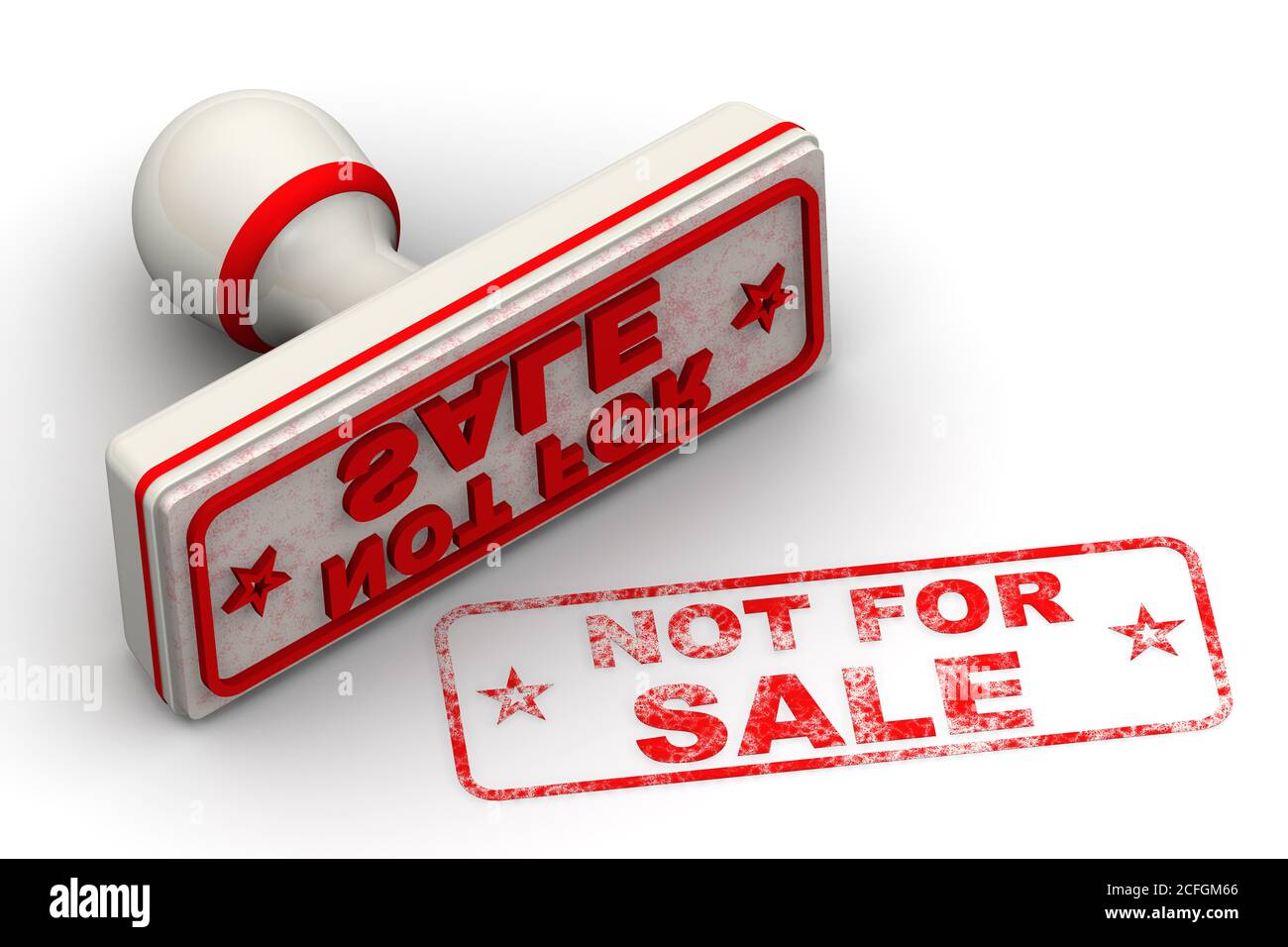 Not for sale. The stamp and an imprint. White stamp and red imprint NOT