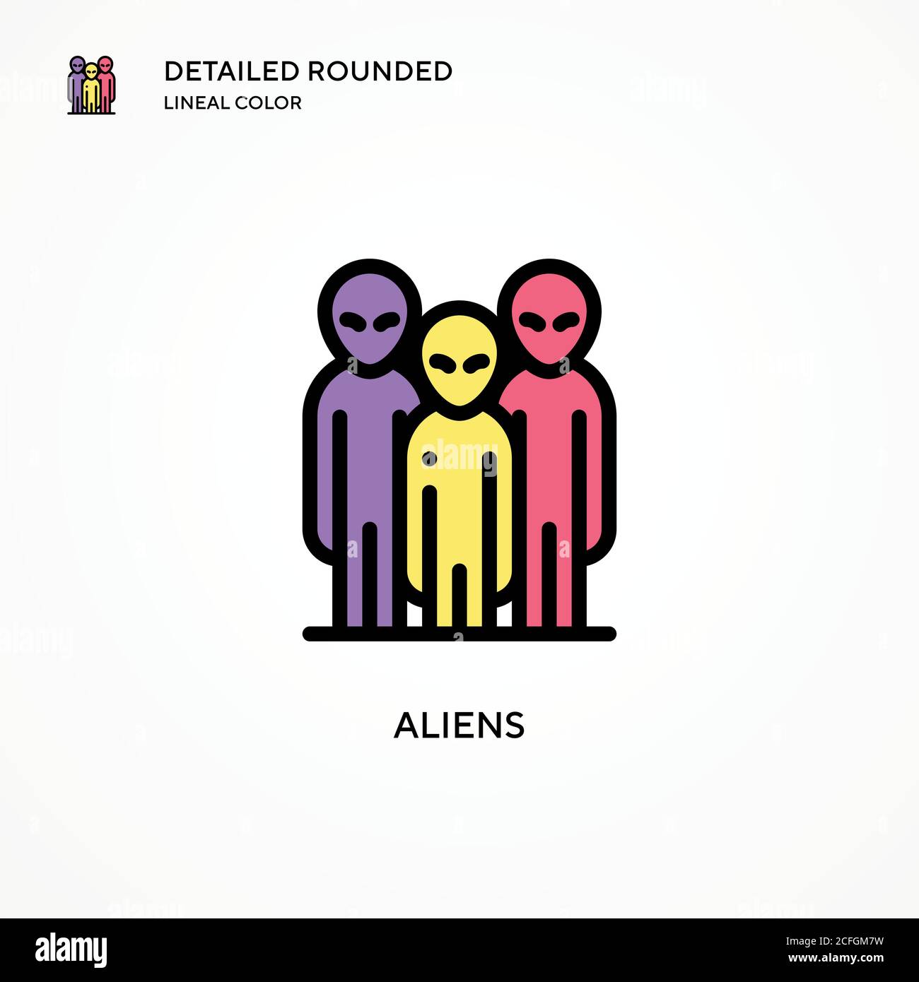 Aliens vector icon. Modern vector illustration concepts. Easy to edit and customize. Stock Vector