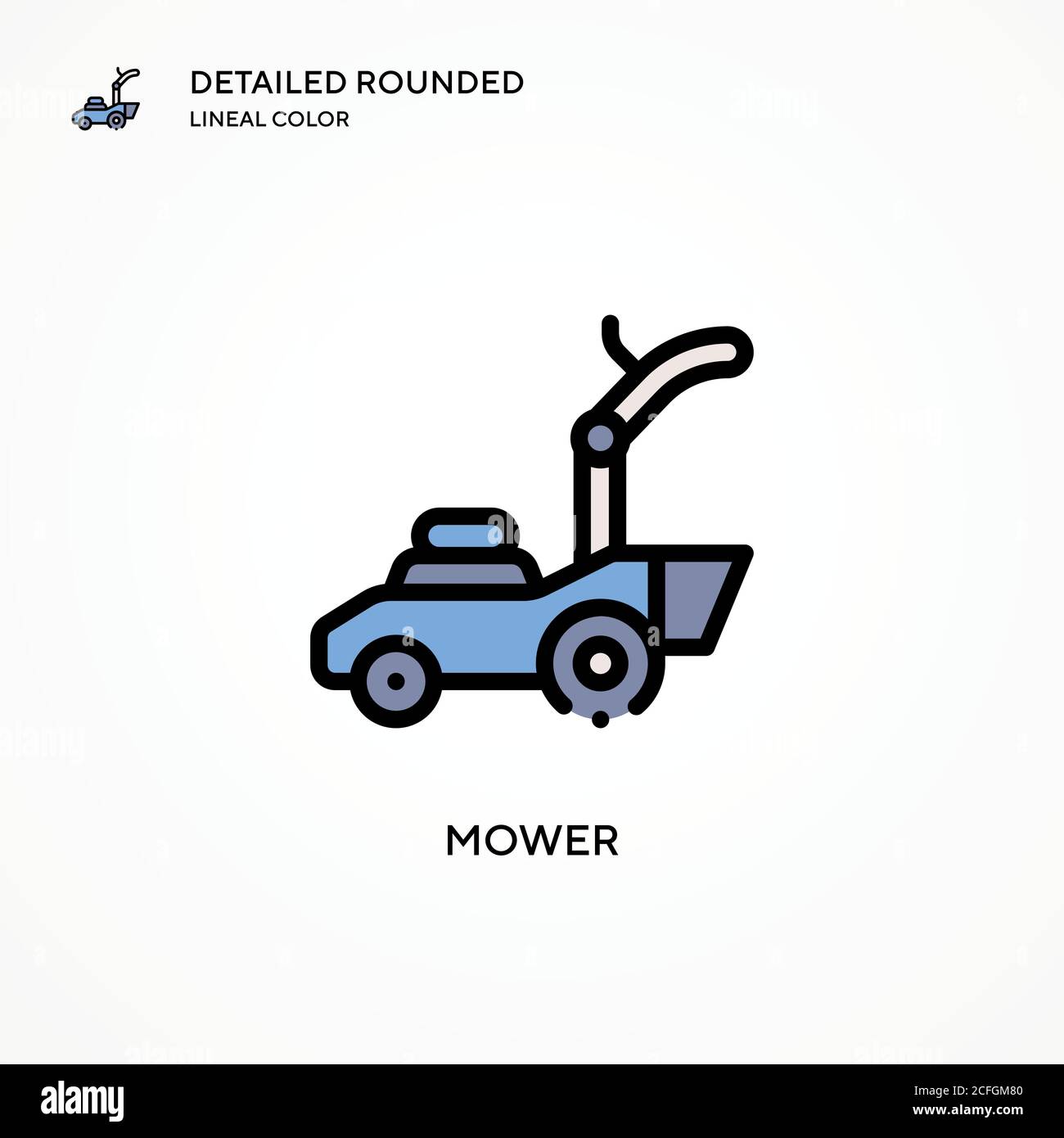 Mower vector icon. Modern vector illustration concepts. Easy to edit and customize. Stock Vector