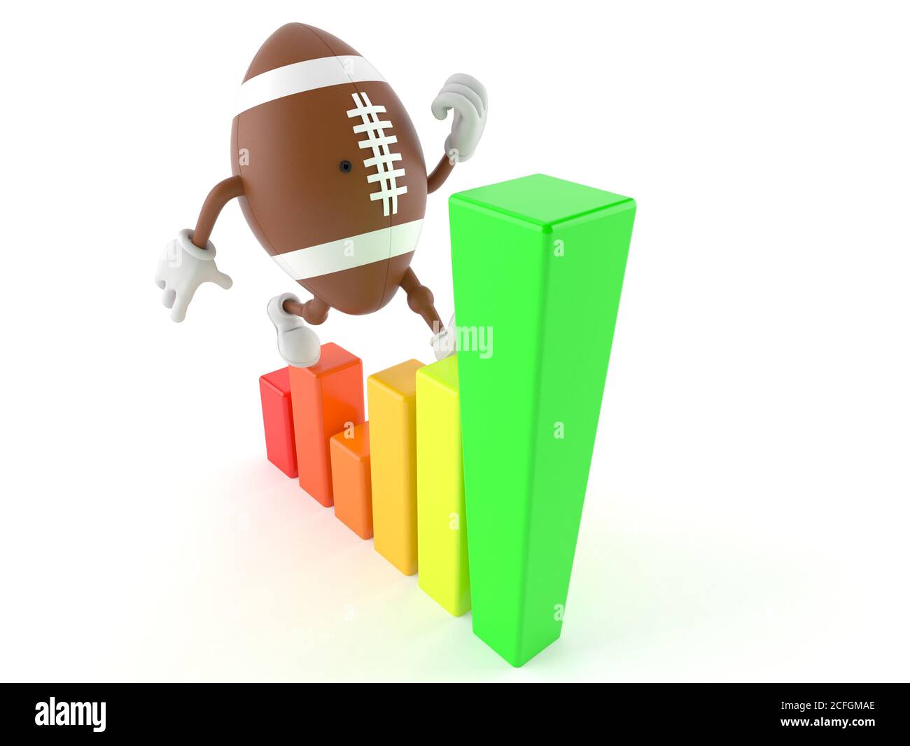 Rugby character with chart isolated on white background Stock Photo - Alamy
