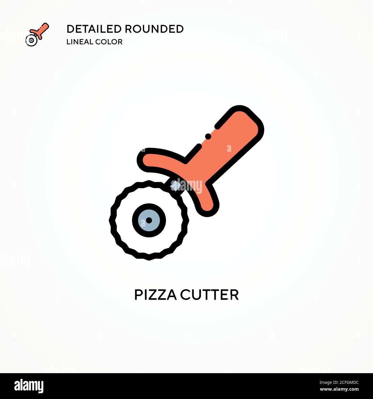 Pizza cutter vector icon. Modern vector illustration concepts. Easy to edit and customize. Stock Vector
