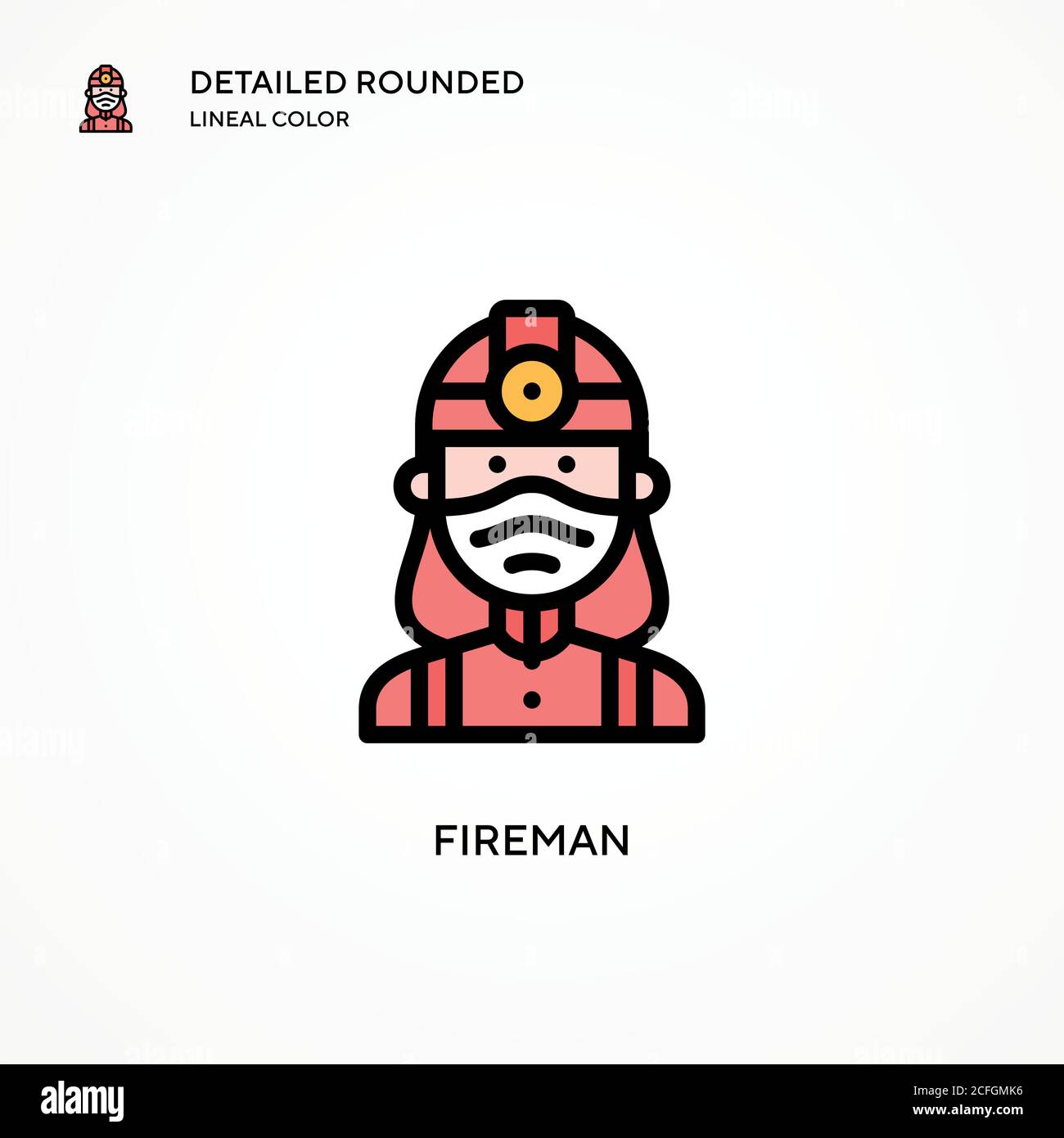 Fireman vector icon. Modern vector illustration concepts. Easy to edit and customize. Stock Vector