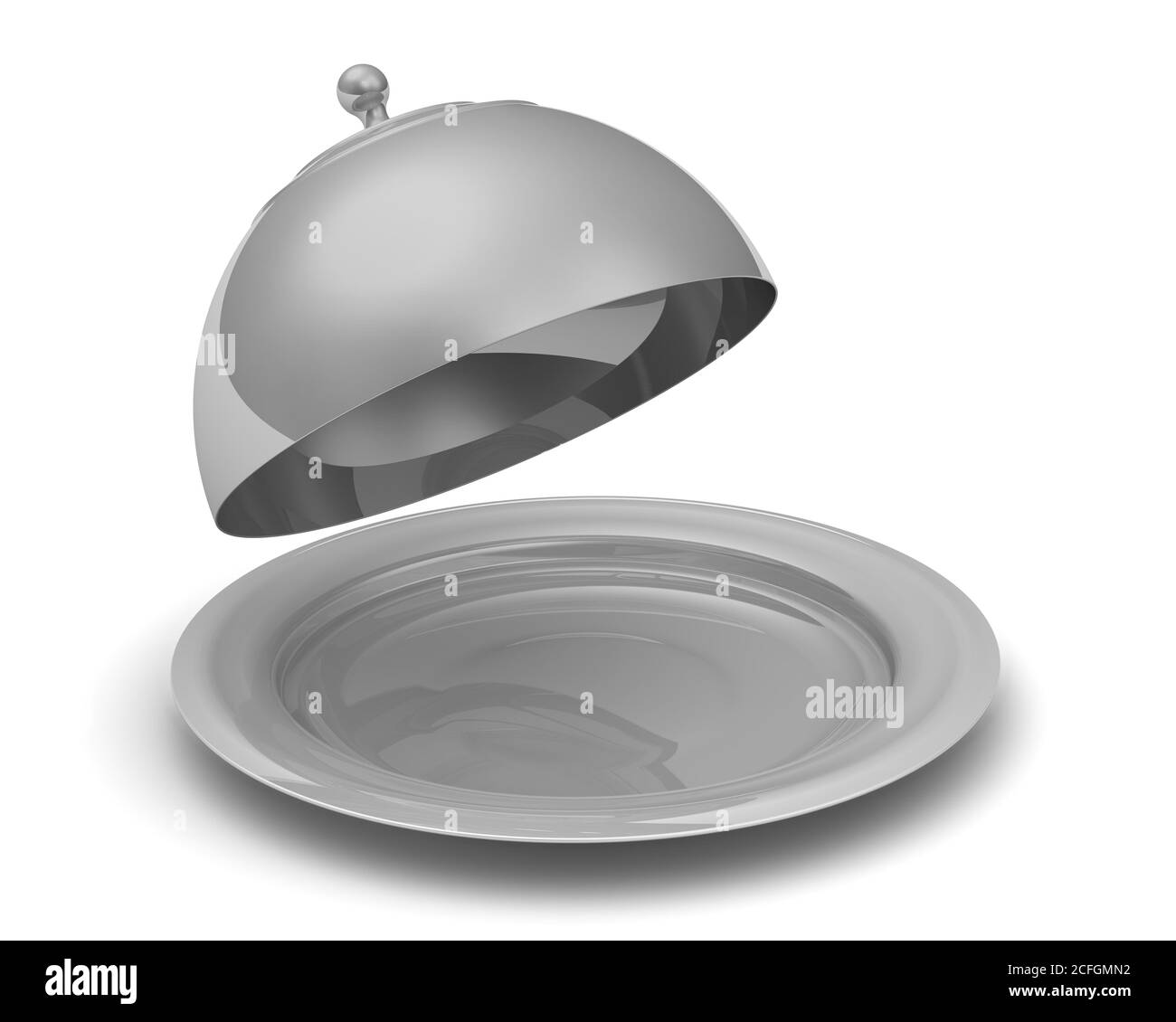 Premium Vector  A stainless steel cloche with a paper postcard isolated on  white background open metal food cloche food cover dome serving plate dish  dining dinner platter realistic 3d vector illustration