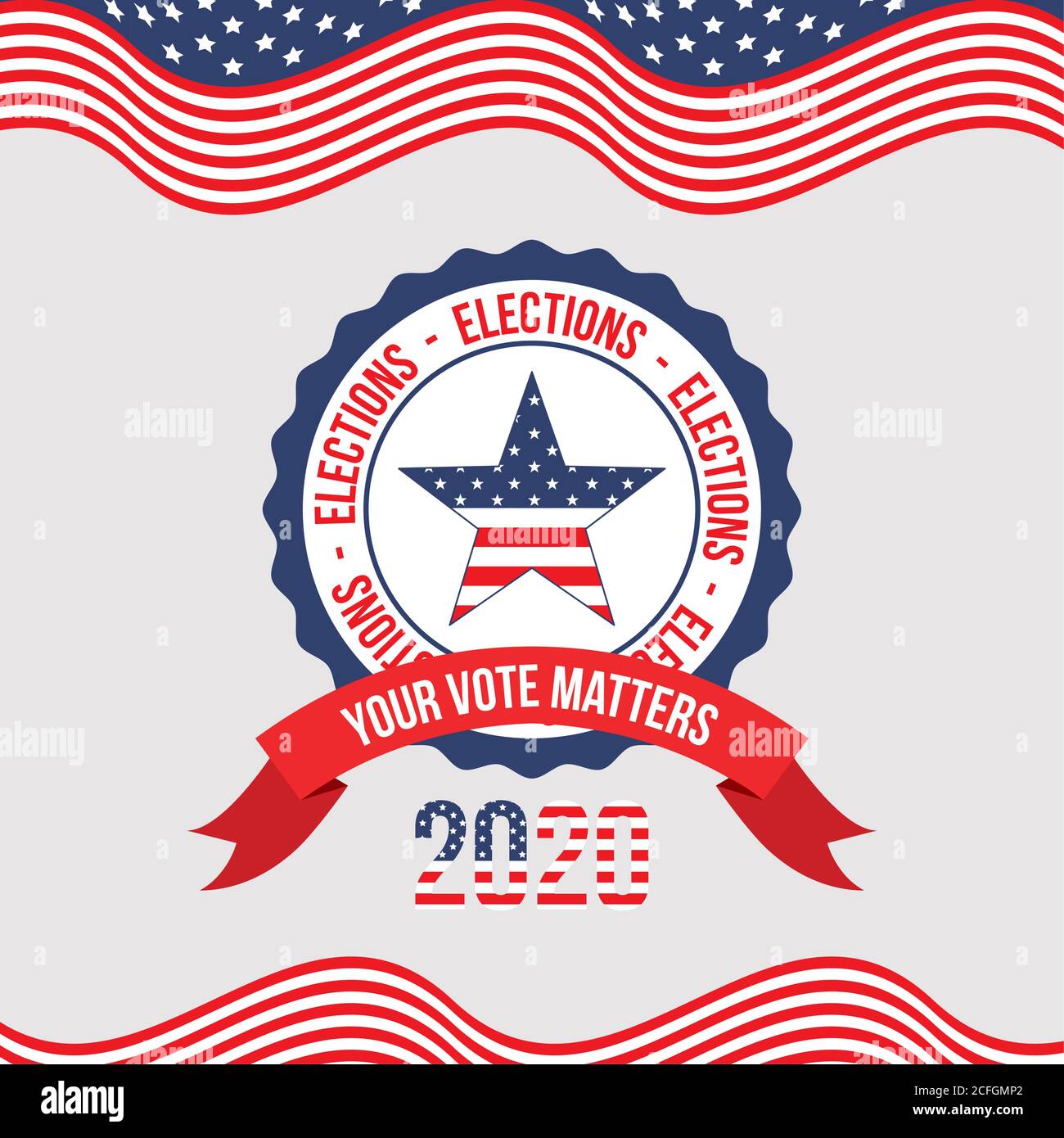 your vote matters 2020 with usa star in seal stamp vector design Stock ...