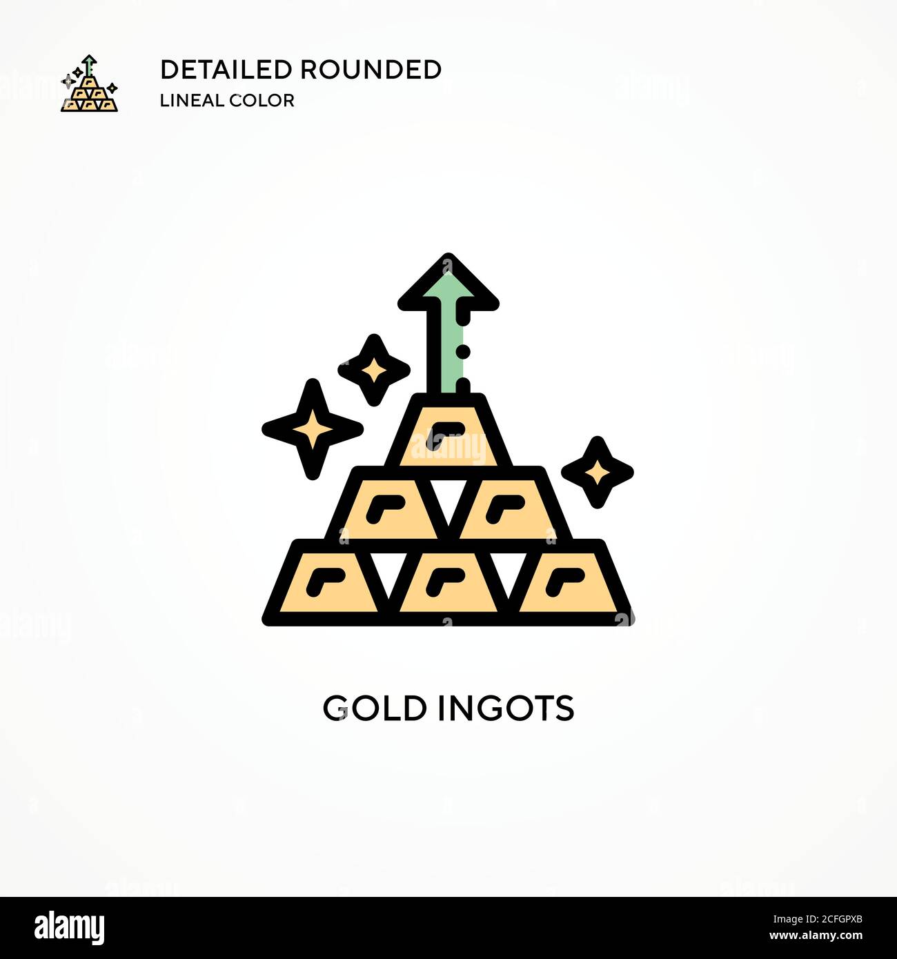Gold Ingots vector icon. Modern vector illustration concepts. Easy to ...
