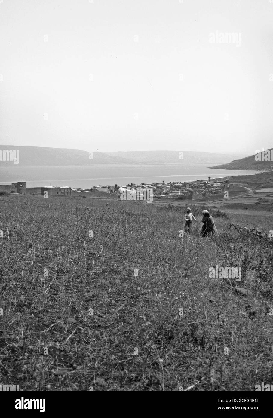 Original Caption:  View of Tiberias  - Location: Israel--Tiberias ca.  1898-1920 Stock Photo