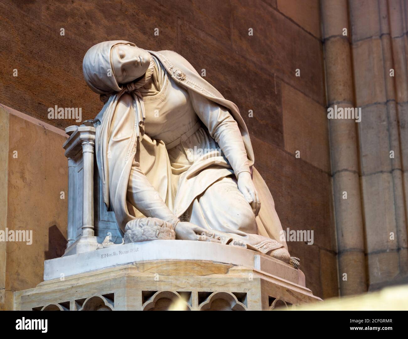 The Statue of Saint Ludmila of Bohemia: Sculpted by Emanuel Max in 1845 it is located in St. Vitus Cathedral's Chapel of Saint Ludmila. Stock Photo