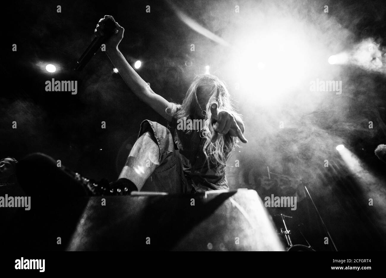 Copenhagen, Denmark. 17th, February 2019. Shagrath of the Norwegian heavy  metal band Chrome Division. (Photo credit: Gonzales Photo - Nikolaj  Bransholm Stock Photo - Alamy