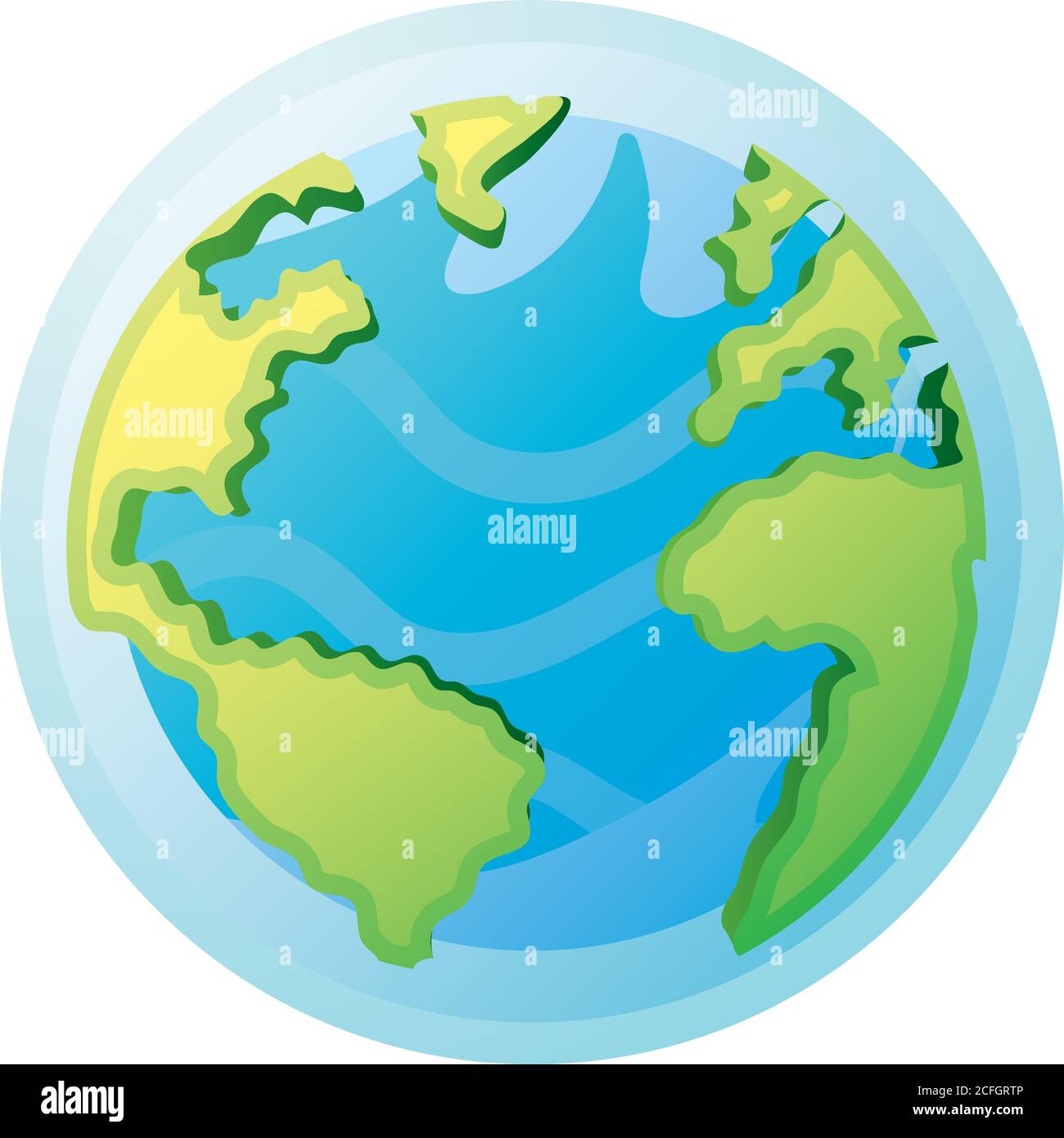 planet earth of solar system on white background vector illustration