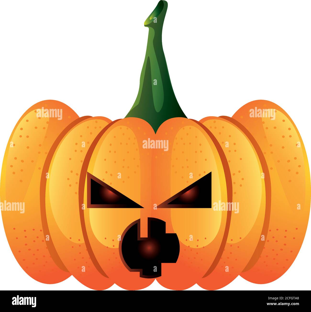 pumpkin with scary for halloween in white background vector ...