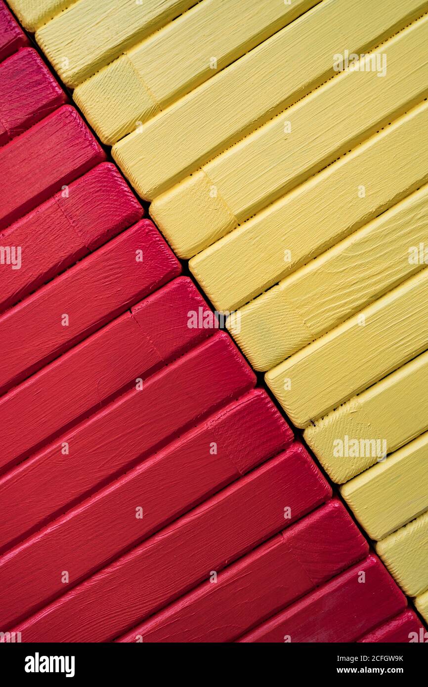 Red and yellow painted Wood wall for background and texture Stock Photo ...