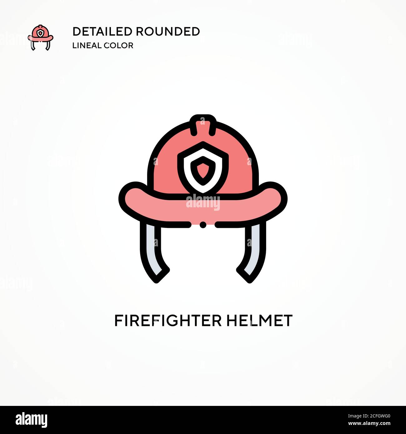 Firefighter helmet vector icon. Modern vector illustration concepts. Easy to edit and customize. Stock Vector