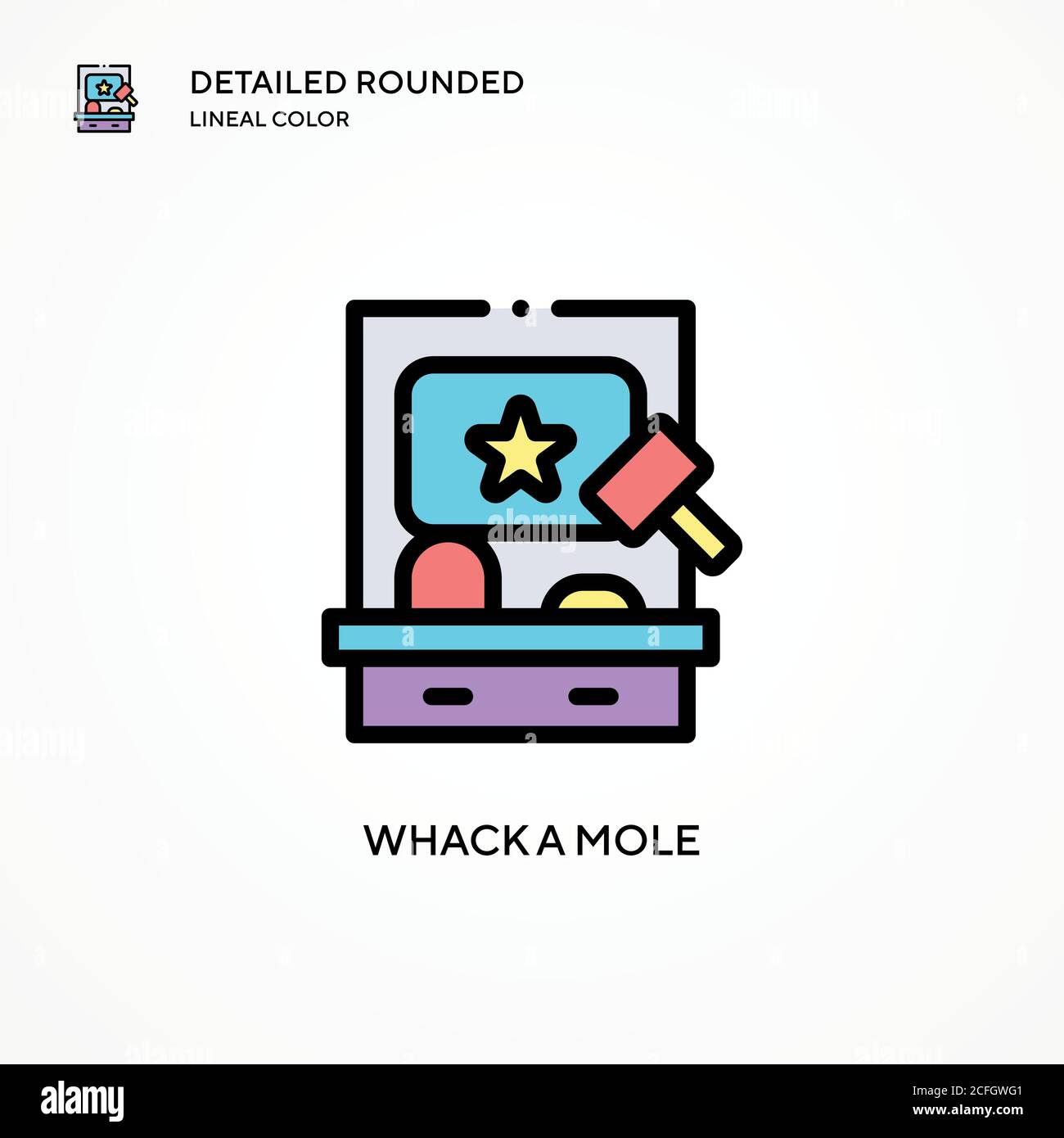 Whack a mole vector icon. Modern vector illustration concepts. Easy to edit and customize. Stock Vector