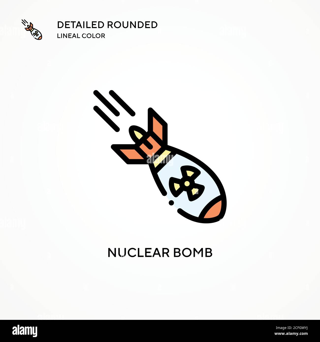 Nuclear bomb vector icon. Modern vector illustration concepts. Easy to edit and customize. Stock Vector