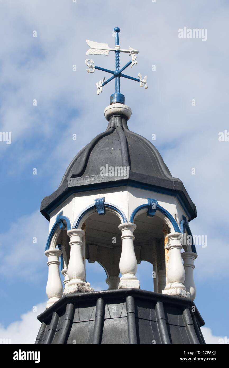 Weather Vane on the top of Victorian Ha'penny pier in Harwich, Essex, United Kingdom Stock Photo