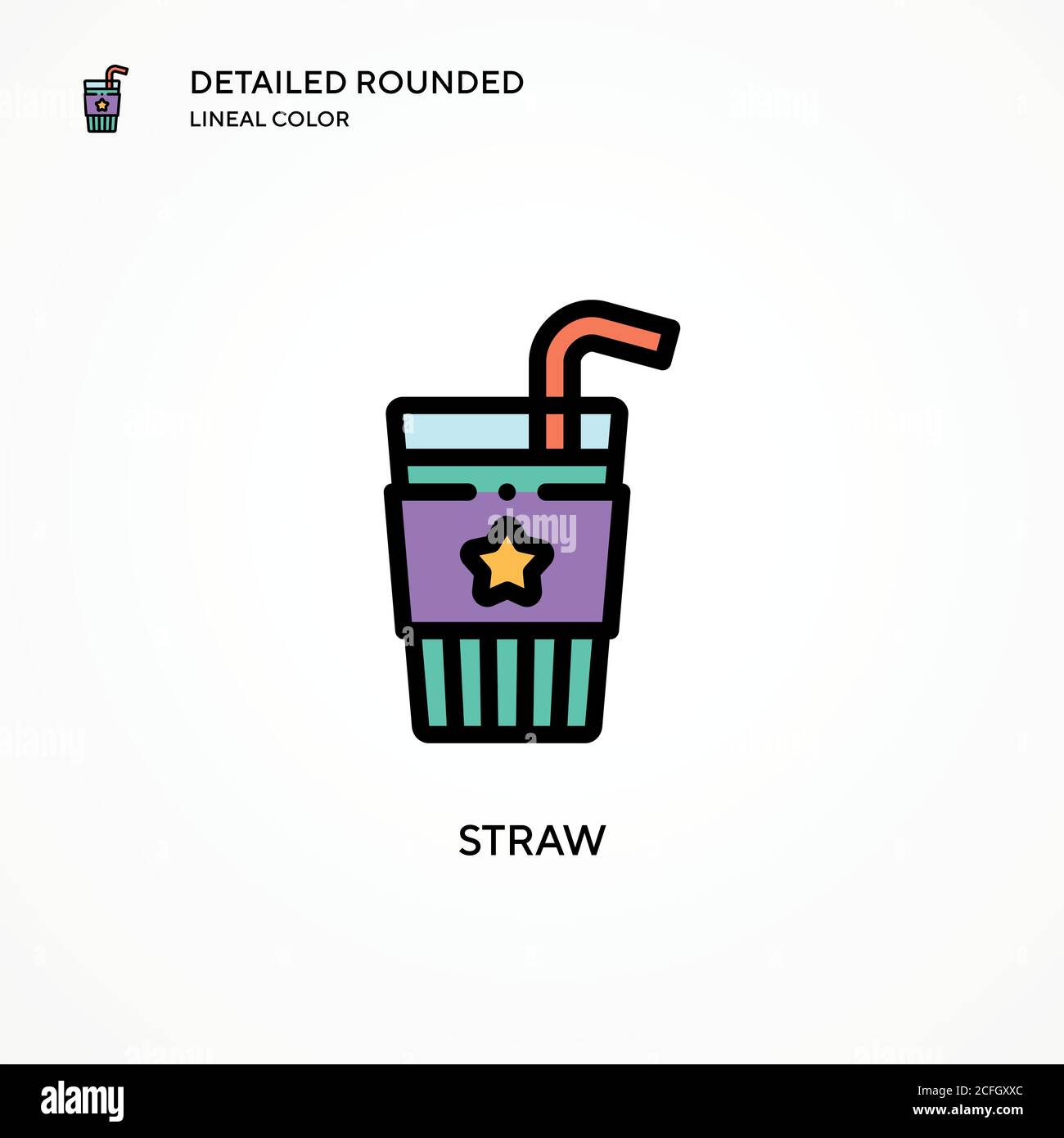 Straw vector icon. Modern vector illustration concepts. Easy to edit and customize. Stock Vector