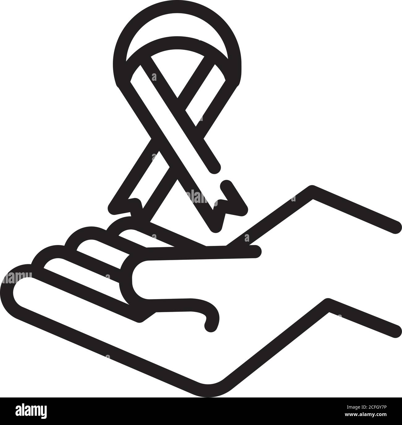 Hand lifting campaign ribbon hi-res stock photography and images - Alamy