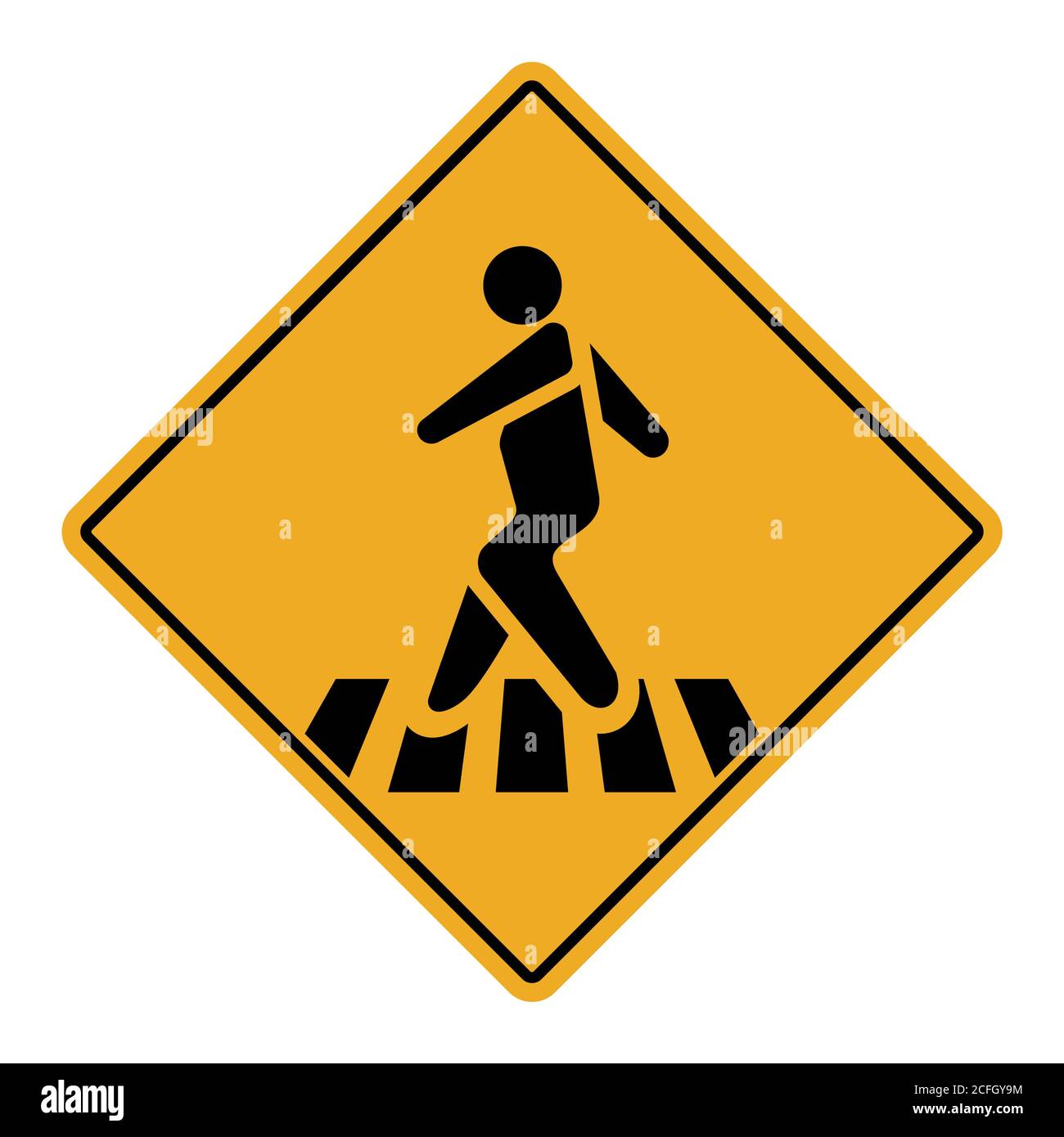 Pedestrian Crossing Road Sign Vector Illustration Stock