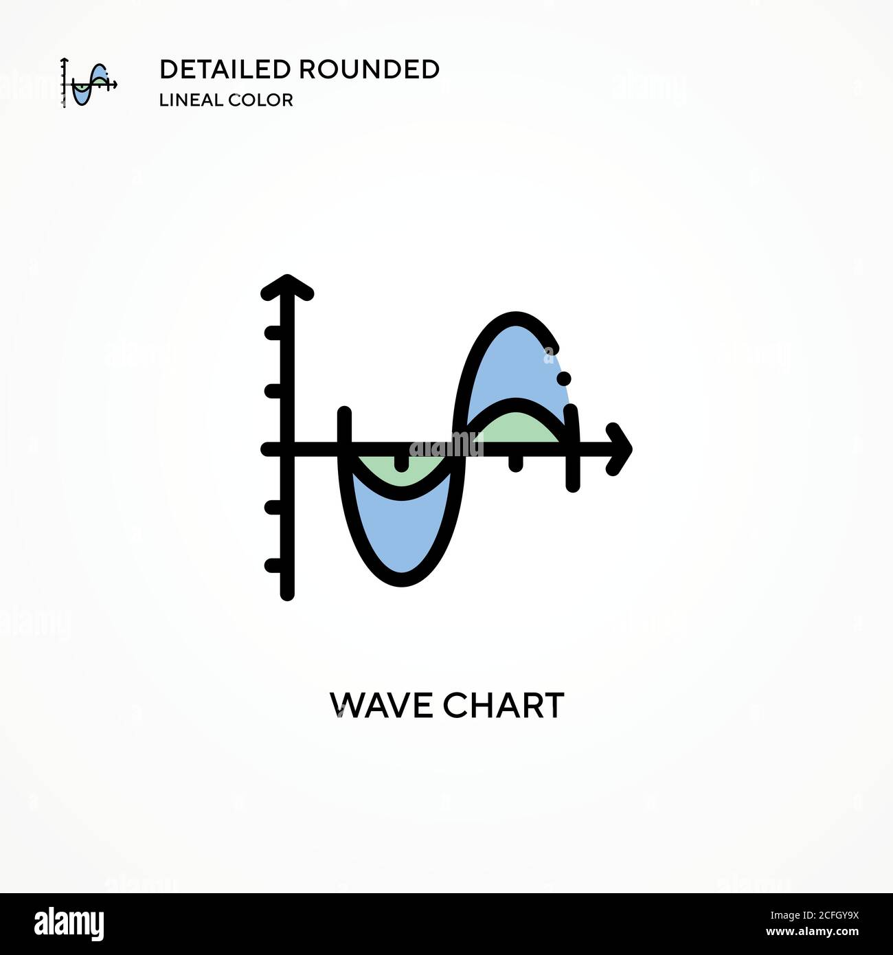 Wave chart vector icon. Modern vector illustration concepts. Easy to ...