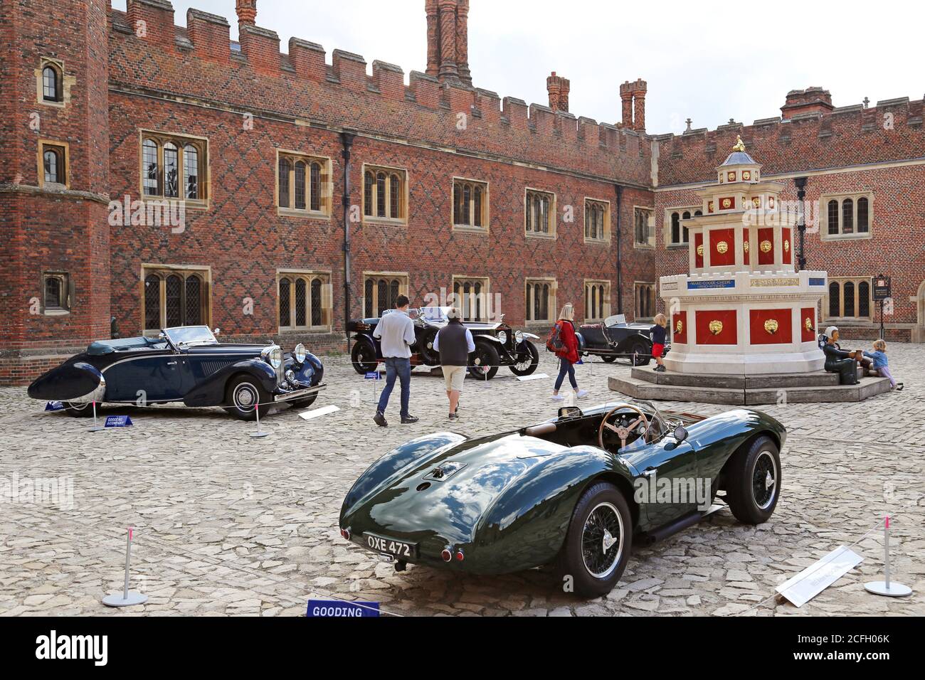 Display of Auction Lots in Base Court, Gooding Classic Car Auction, 5 September 2020. Hampton Court Palace, London, UK, Europe Stock Photo