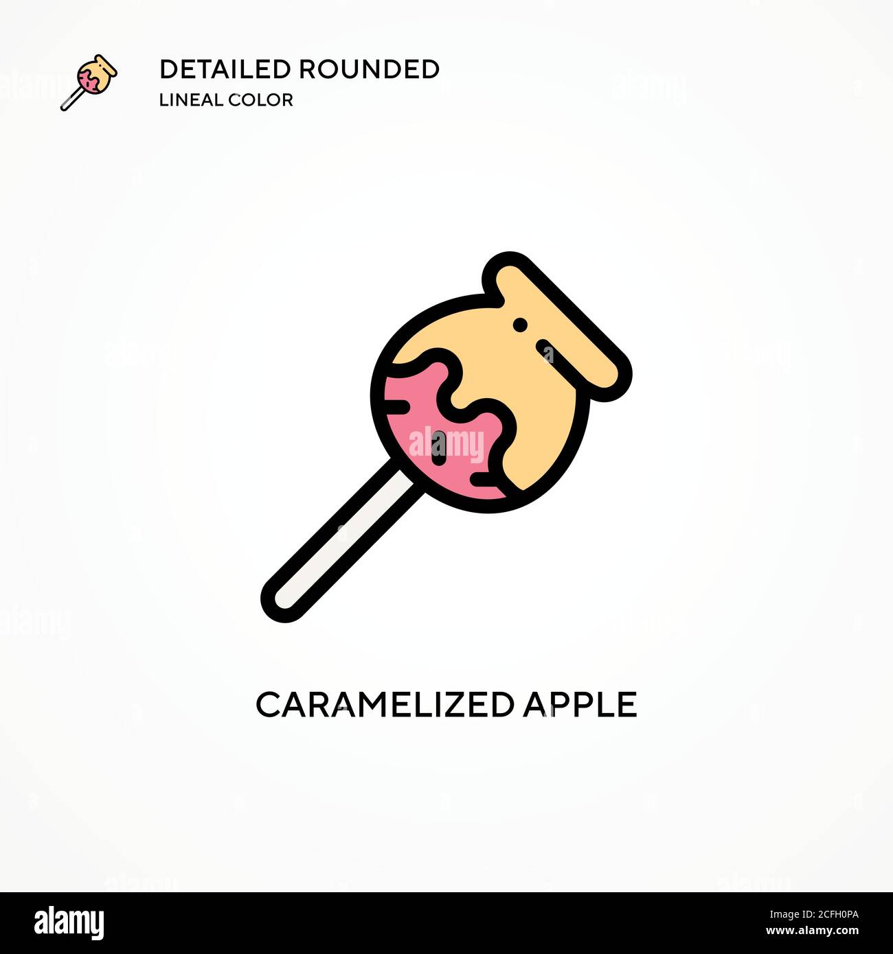 Caramelized apple vector icon. Modern vector illustration concepts. Easy to edit and customize. Stock Vector
