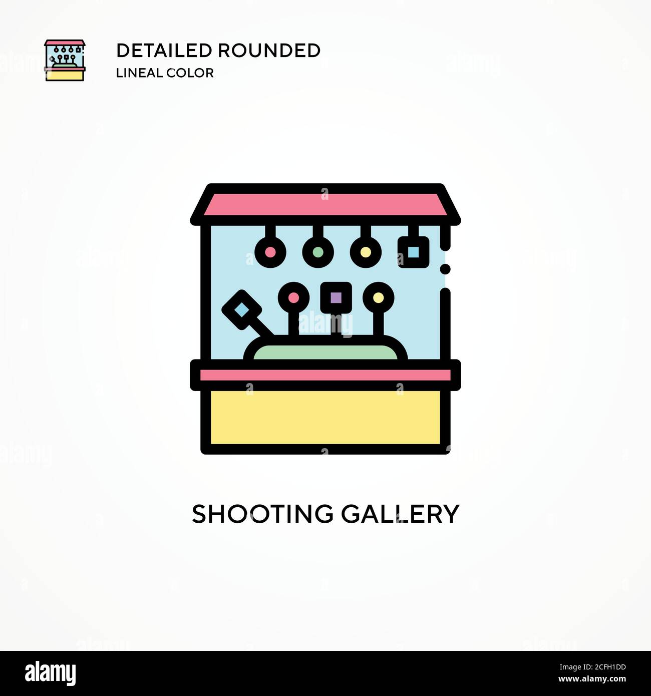 Shooting gallery vector icon. Modern vector illustration concepts. Easy to edit and customize. Stock Vector