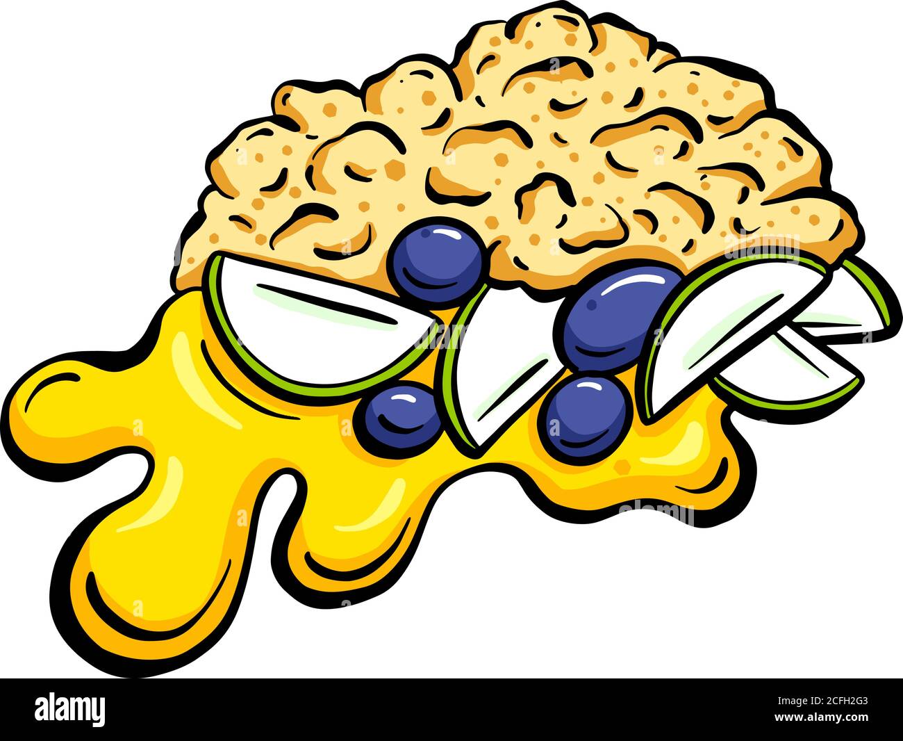 Cartoon Apple Crumble And Custard Vector Design Stock Vector Image