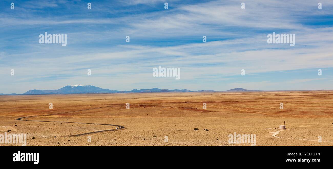 Arizona desert near Flagstaff and  Meteor Crater Stock Photo