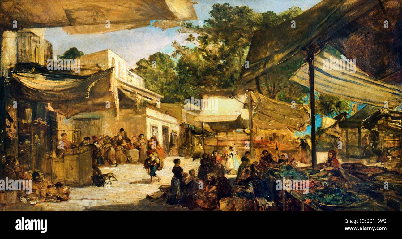 Ramon Marti i Alsina, El Bornet, Circa 1866-1870, Oil on canvas, Museu Nacional d'Art de Catalunya, Barcelona, Stock Photo