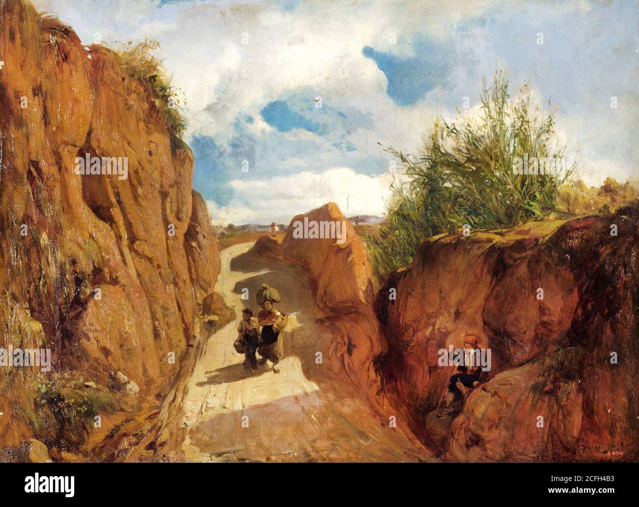 Ramon Marti i Alsina, The Path to Granollers, Circa 1866-1872, Oil on canvas, Museu Nacional d'Art de Catalunya, Barcelona, Spain. Stock Photo