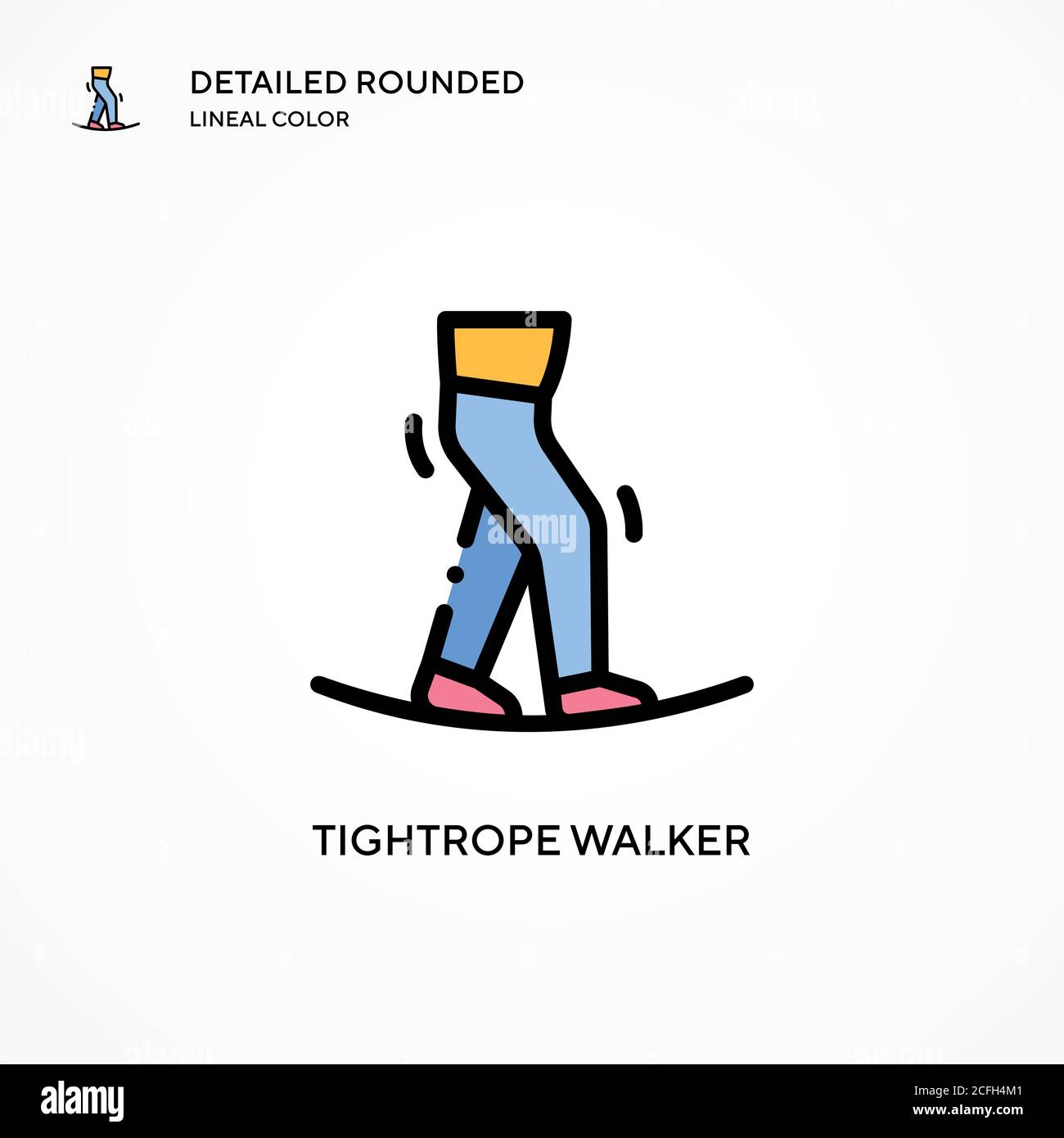 Tightrope walker vector icon. Modern vector illustration concepts. Easy to edit and customize. Stock Vector
