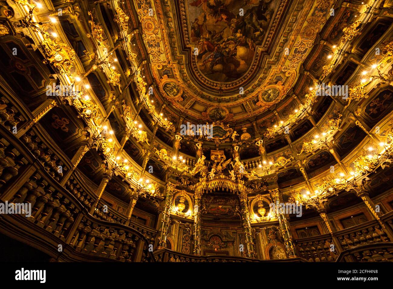 margravial opera house Bayreuth Germany Baroque style Unesco World Heritage listed ornate mid eighteenth century construction Stock Photo