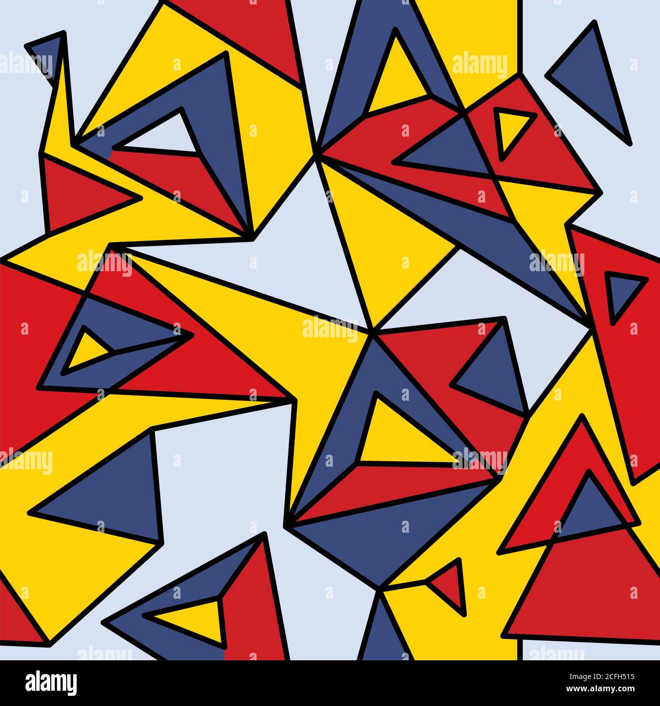 Fragment of geometric cubism, Abstract seamless pattern 1.1 Stock