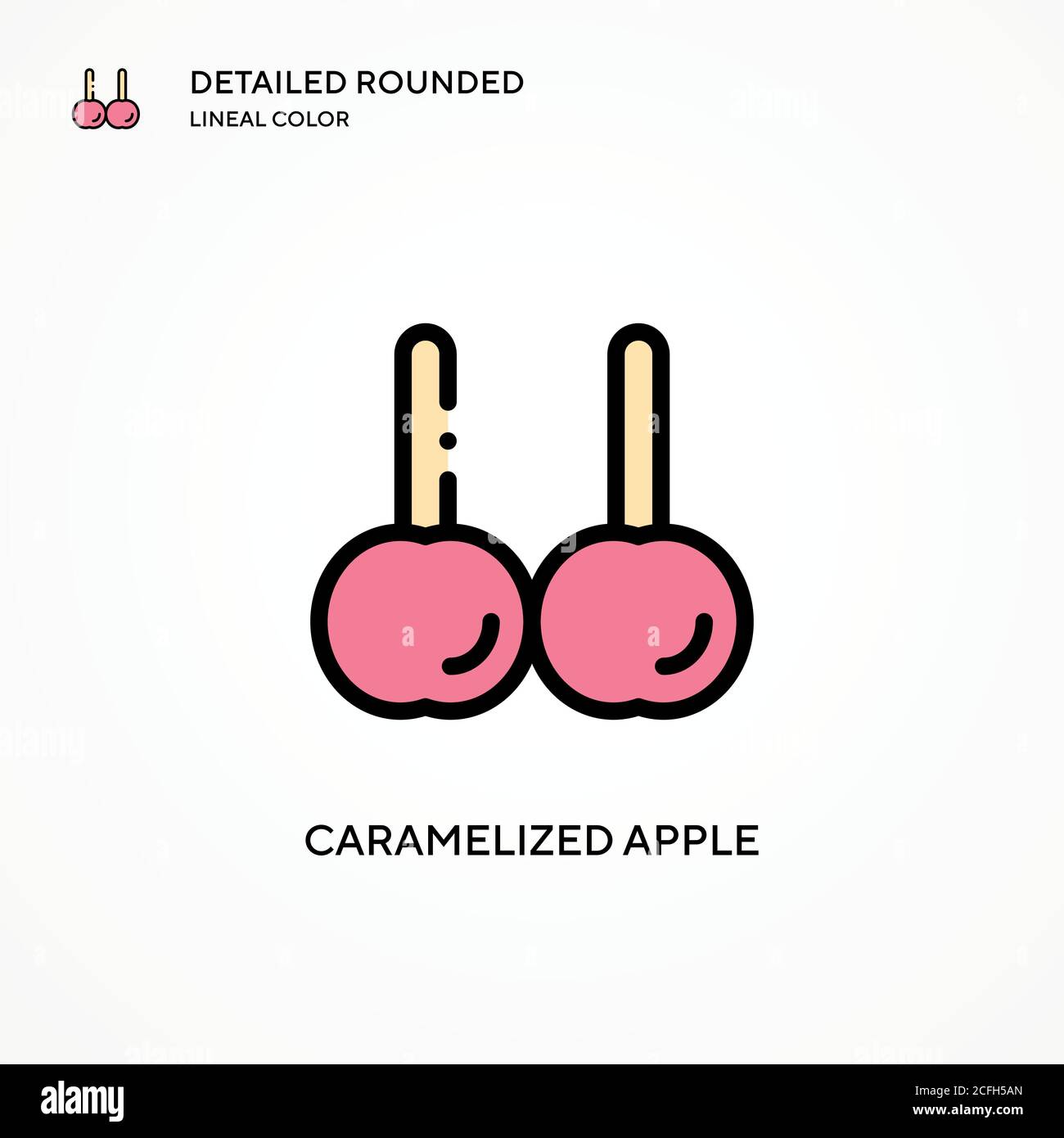 Caramelized apple vector icon. Modern vector illustration concepts. Easy to edit and customize. Stock Vector