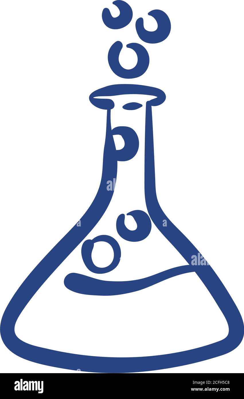 tube test flask laboratory free form style vector illustration design ...