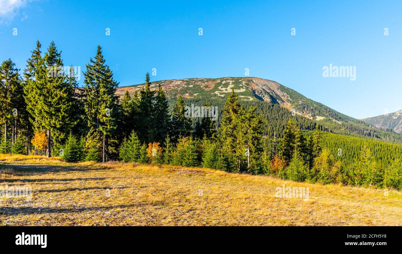 Studnicni Mountain in Giant Mountains, Krkonose National Park, Czech Republic. Stock Photo