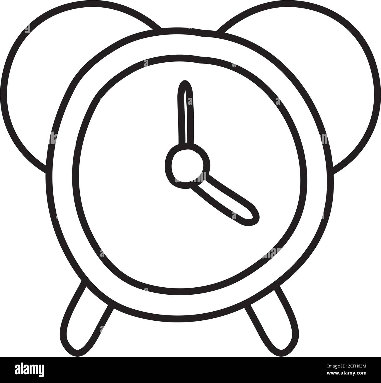 Alarm Clock Cartoon Illustration Black and White Stock Photos & Images