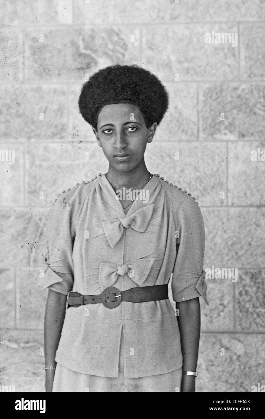 Middle East History - Princess Tsehay Haile Selassie (Sahay Haylaselase) daughter of Emperor Haile Selassie of Ethiopia Jerusalem Stock Photo