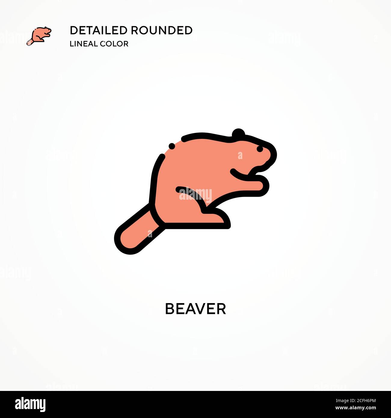 Beaver vector icon. Modern vector illustration concepts. Easy to edit and customize. Stock Vector