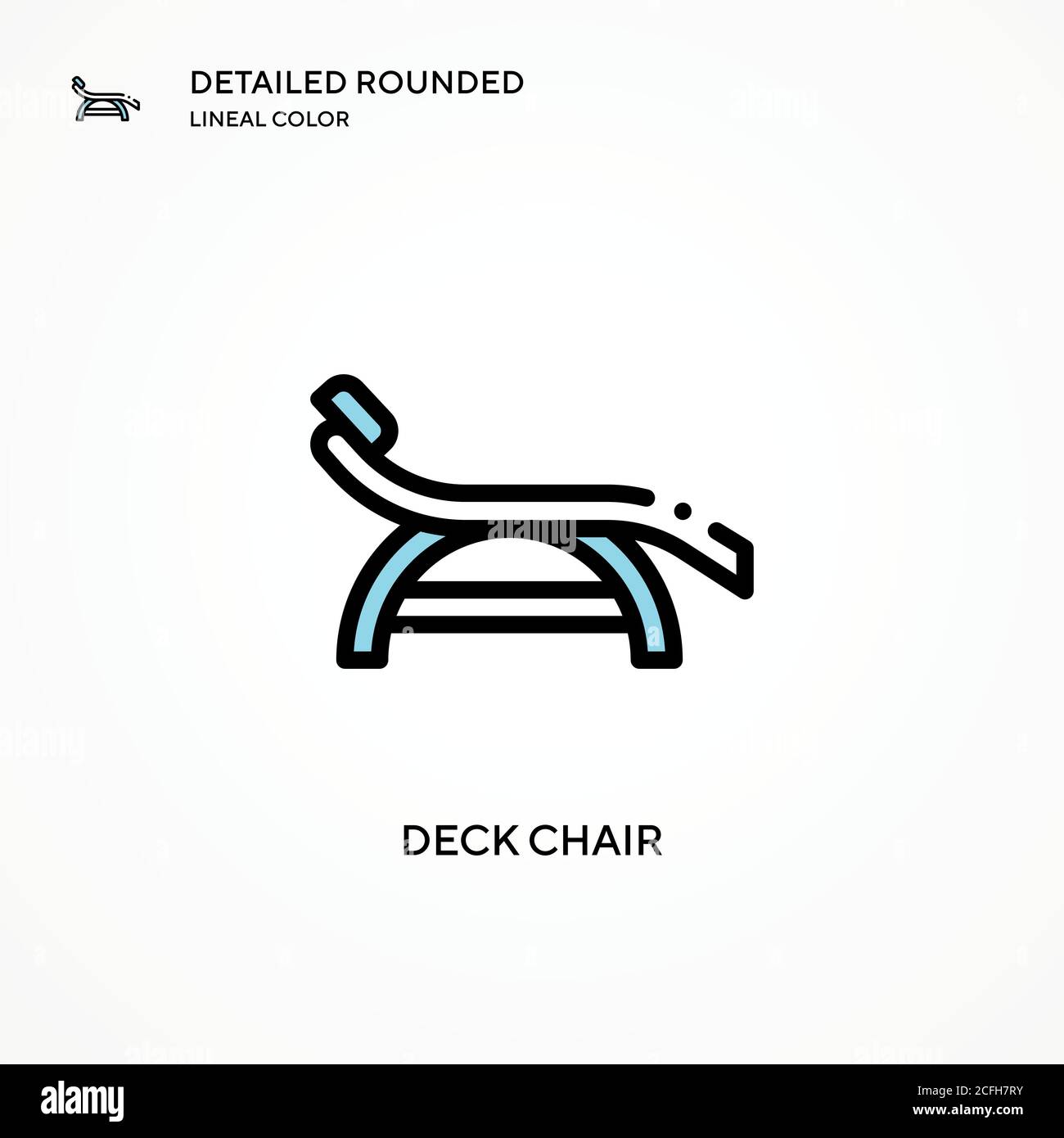 Deck chair vector icon. Modern vector illustration concepts. Easy to