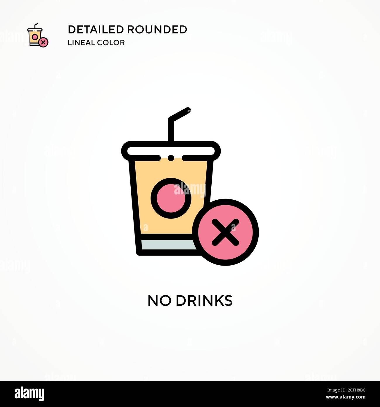 No drinks vector icon. Modern vector illustration concepts. Easy to edit and customize. Stock Vector