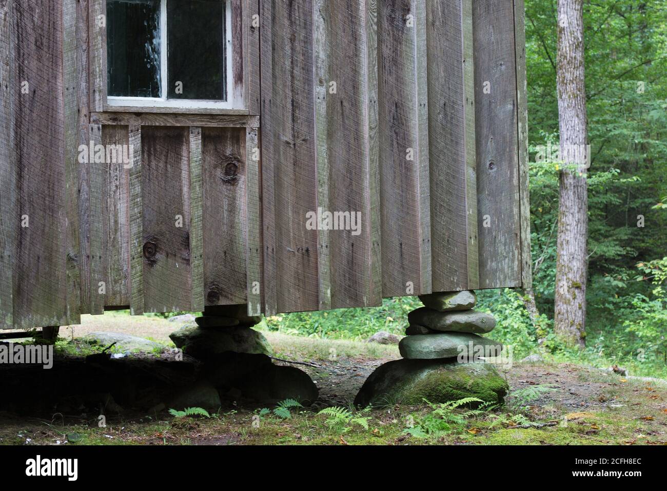 Stacked rocks hold up the house at Alfred Reagan’s place at Great Smoky