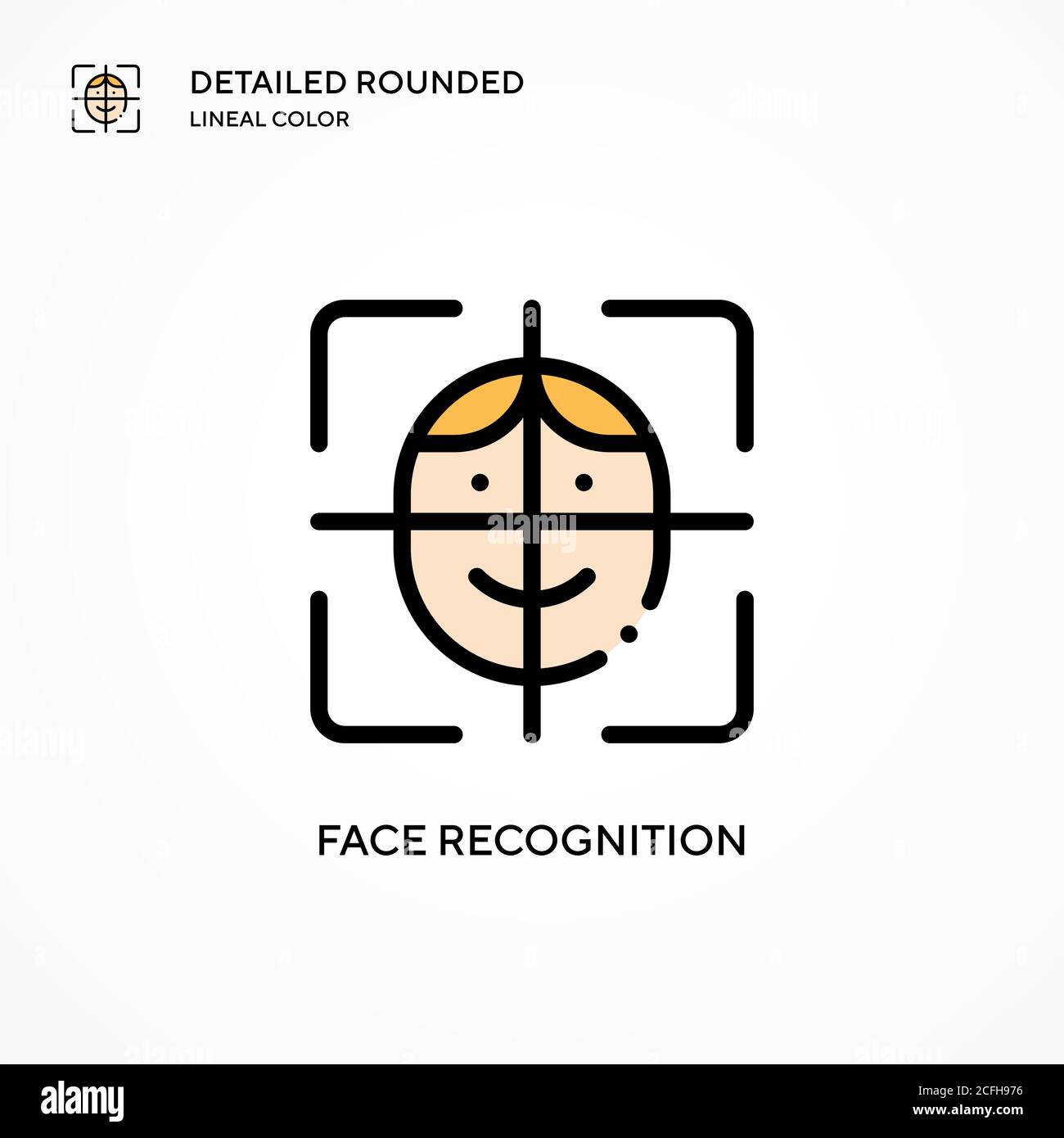 Face recognition vector icon. Modern vector illustration concepts. Easy