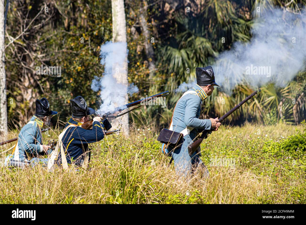 A reenactment for the Battle of Loxahatchee Stock Photo Alamy