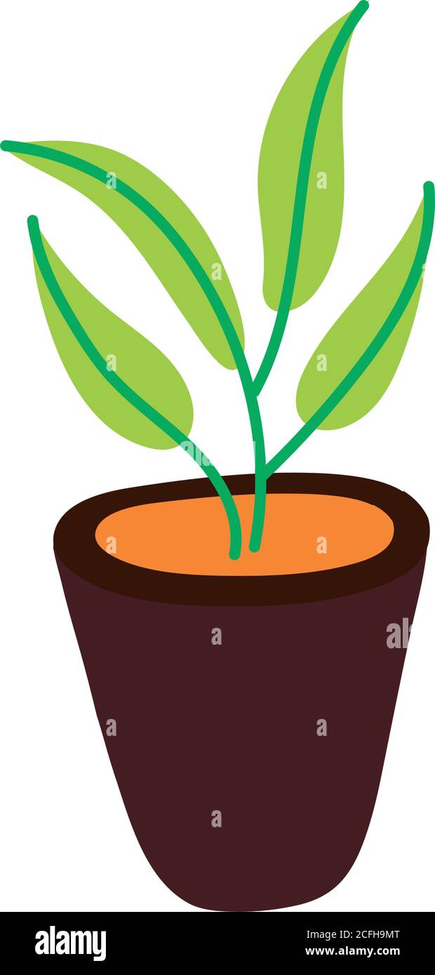 house plant in ceramic pot icon vector illustration design Stock Vector ...