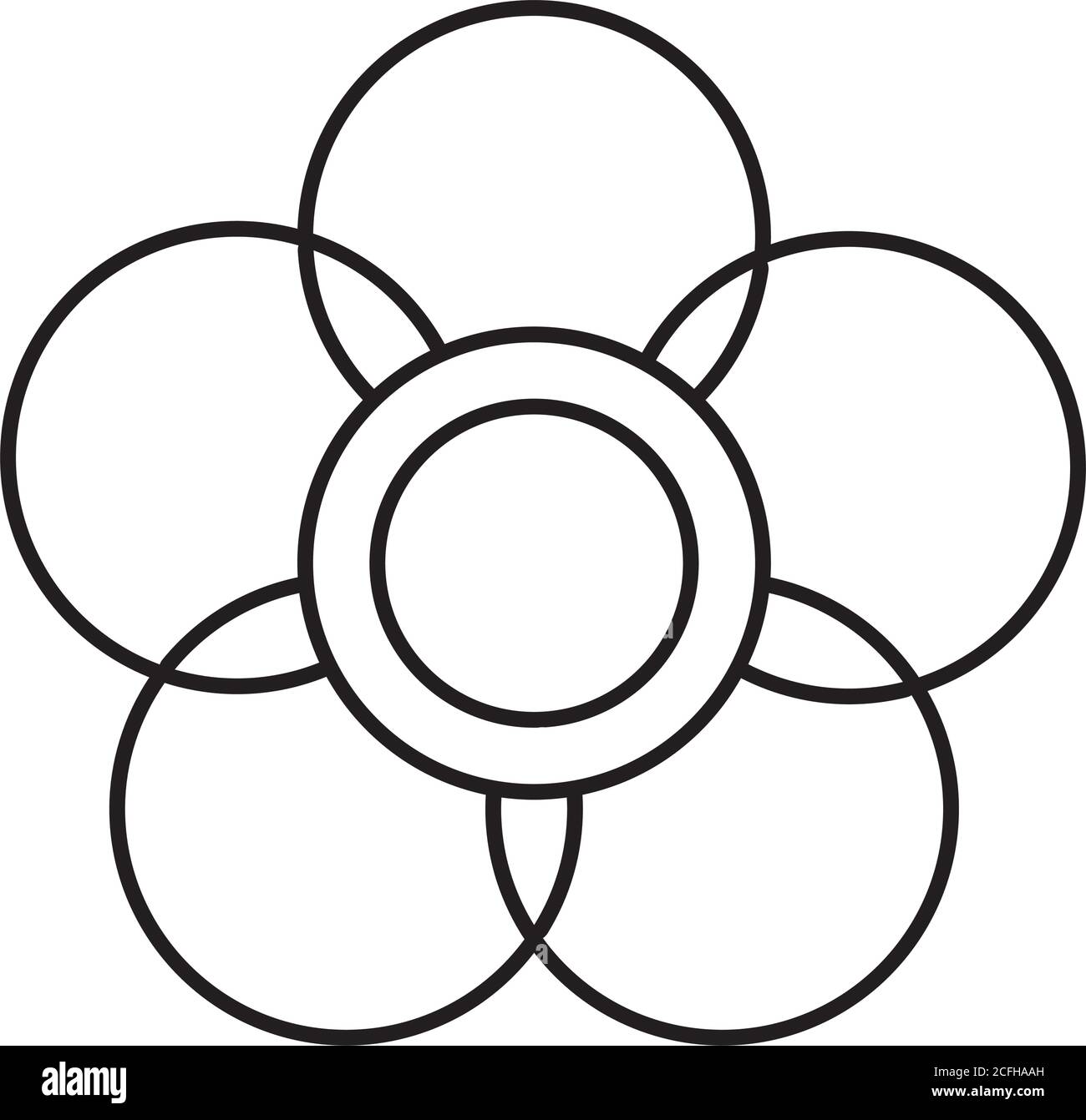mid autumn decorative flower pink line style icon vector illustration design Stock Vector