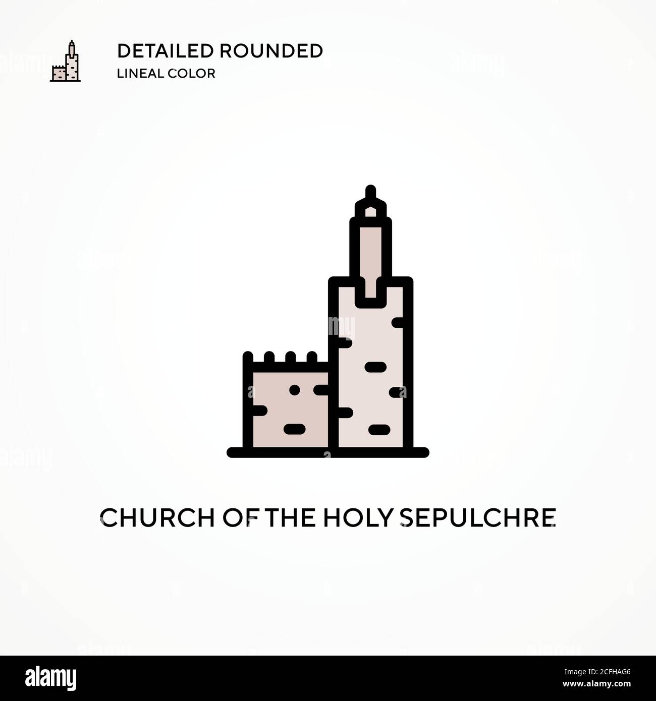 Church of the holy sepulchre vector icon. Modern vector illustration concepts. Easy to edit and customize. Stock Vector