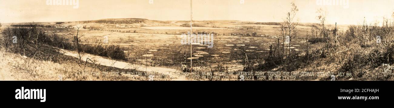 The landscape of the Battle of Belleau Wood during World War One -1918 ...