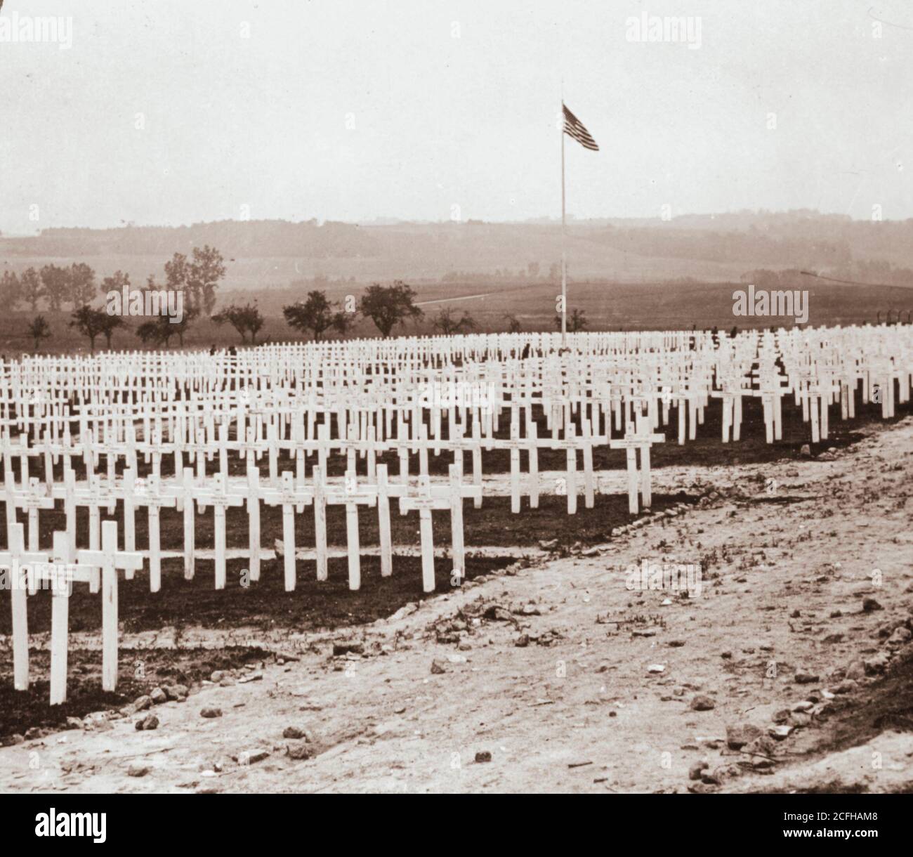 The Battle of Belleau Wood during World War One. The American cemetery ...