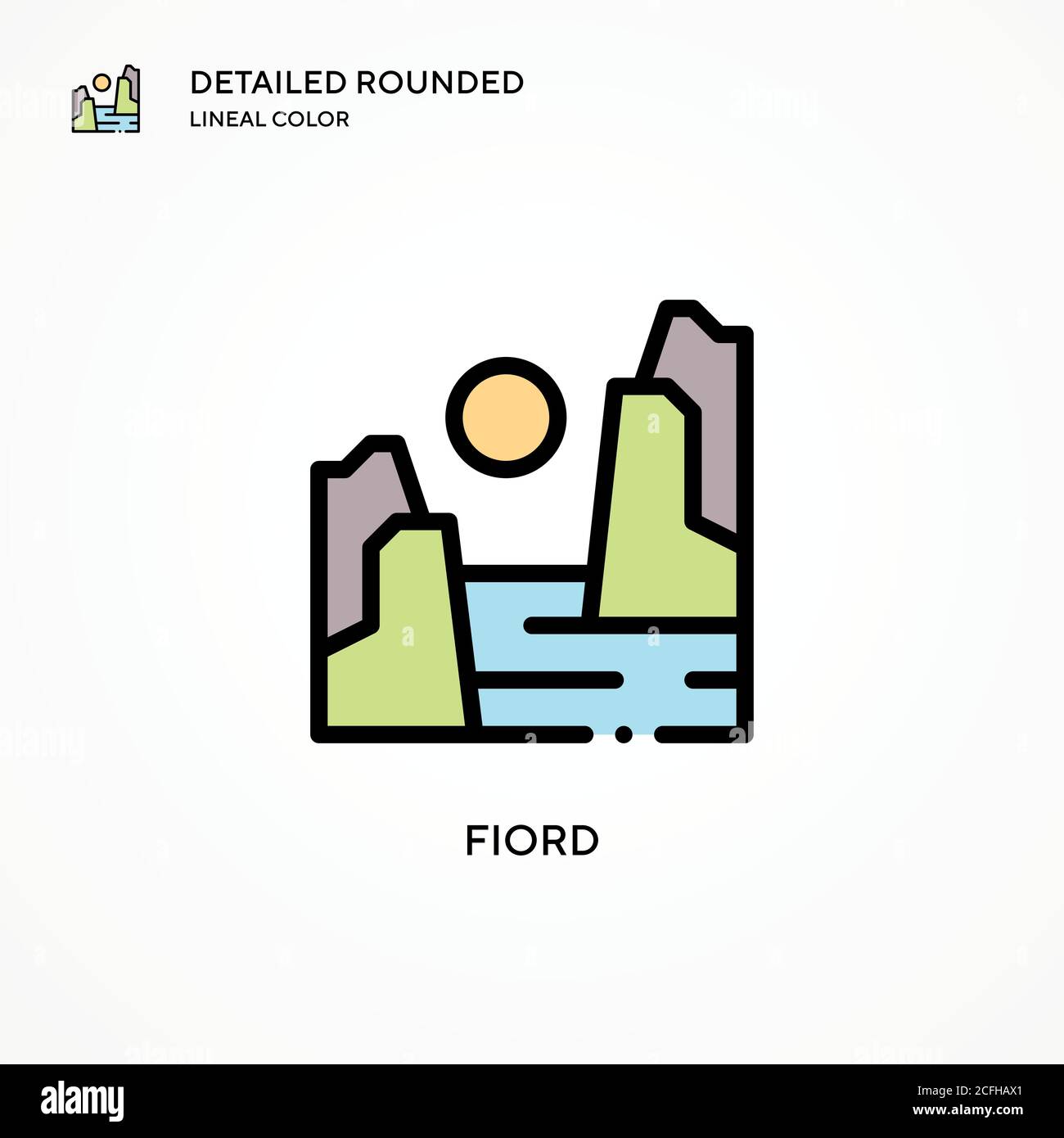 Fiord vector icon. Modern vector illustration concepts. Easy to edit and customize. Stock Vector